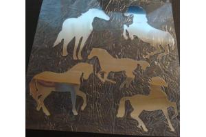 5  Bügelpailletten Pferde spiegel silber